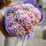 Duo bukiet z hortensji i gałązkowej róży