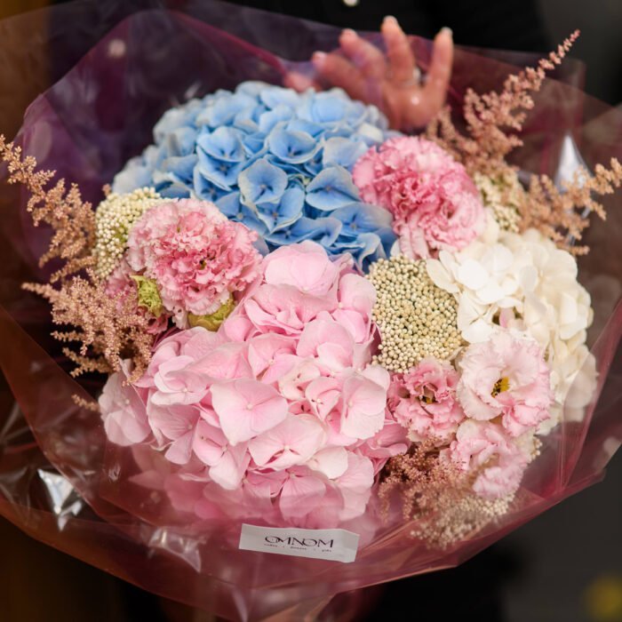 DSC_6137_Original Bukiet z hortensji, zwiewnej astilby i subtelnej eustomy - Зображення 1
