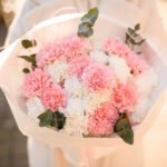 Duo bukiet z goździków i eukaliptusa