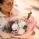 Trio bukiet (goździki, gipsowa, eukaliptus)