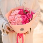 Trio bukiet (goździk, róża, amaranthus) — изображение 3