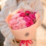 Trio bukiet (goździk, róża, amaranthus)