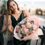 Trio bukiet (hortensja, gałązkowa róża i eukaliptus)