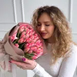 Bukiet różowych tulipanów