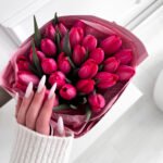Bukiet z różowych tulipanów Fuksja