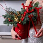 Świąteczna kompozycja w aksamitnym pudełku