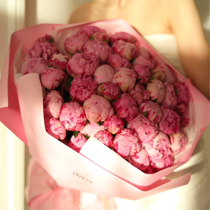 Luksusowy bukiet różowych peonii - obrazek 2