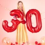 Balon foliowy Cyfra, 86cm, czerwony - Image 2