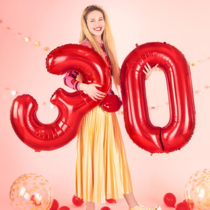 Balon foliowy Cyfra, 86cm, czerwony - Image 2