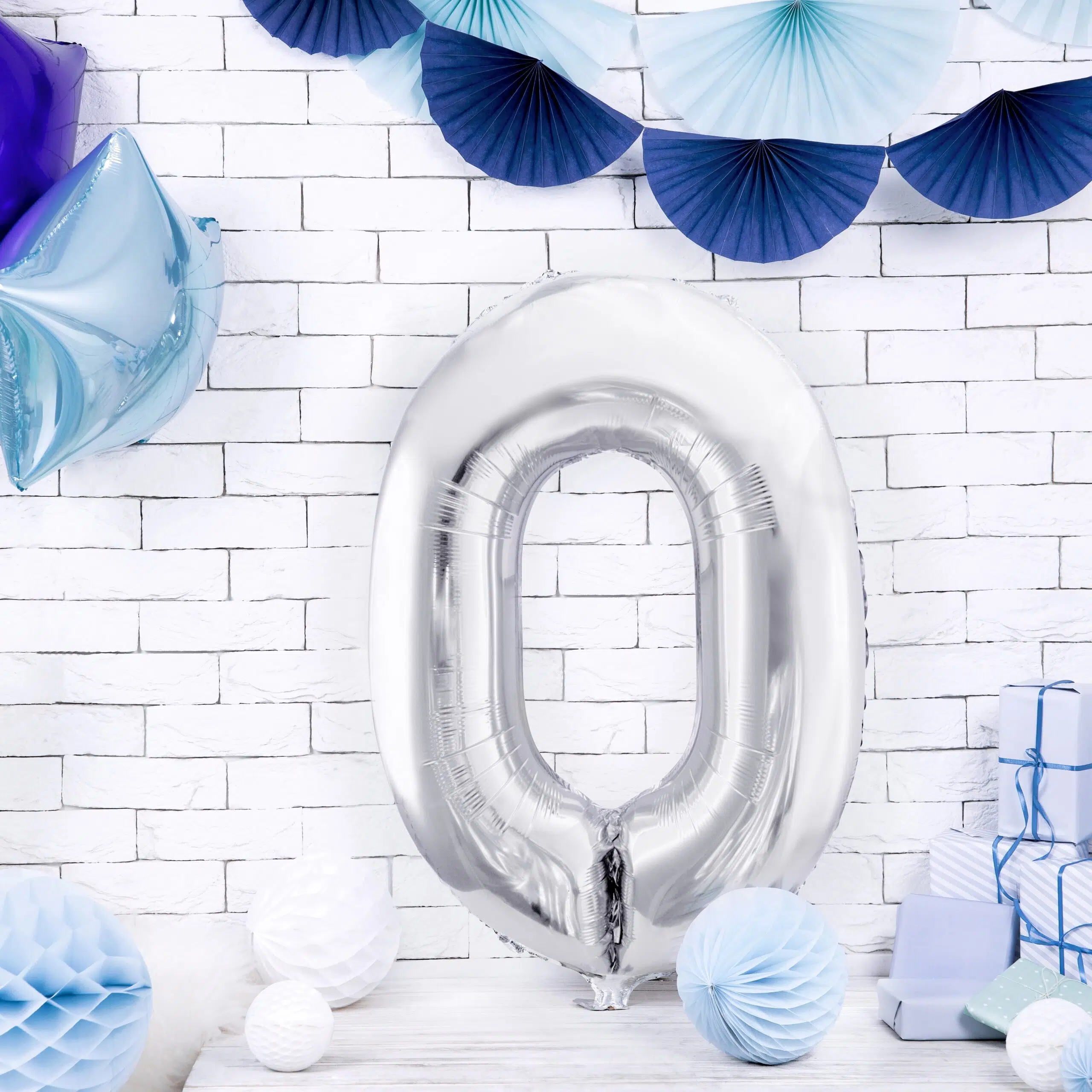 Balon foliowy Cyfra, 35cm srebrny — изображение 2