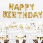 Balon foliowy Happy Birthday, 340x35cm, złoty — изображение 2