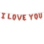 Balon foliowy I Love You, 260x40 cm, czerwony