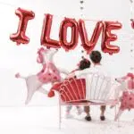 Balon foliowy I Love You, 260x40 cm, czerwony - Image 2