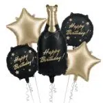 Zestaw balonów foliowych Butelka Happy Birthday