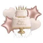 Zestaw balonów foliowych Pastelowy Tort Happy Birthday