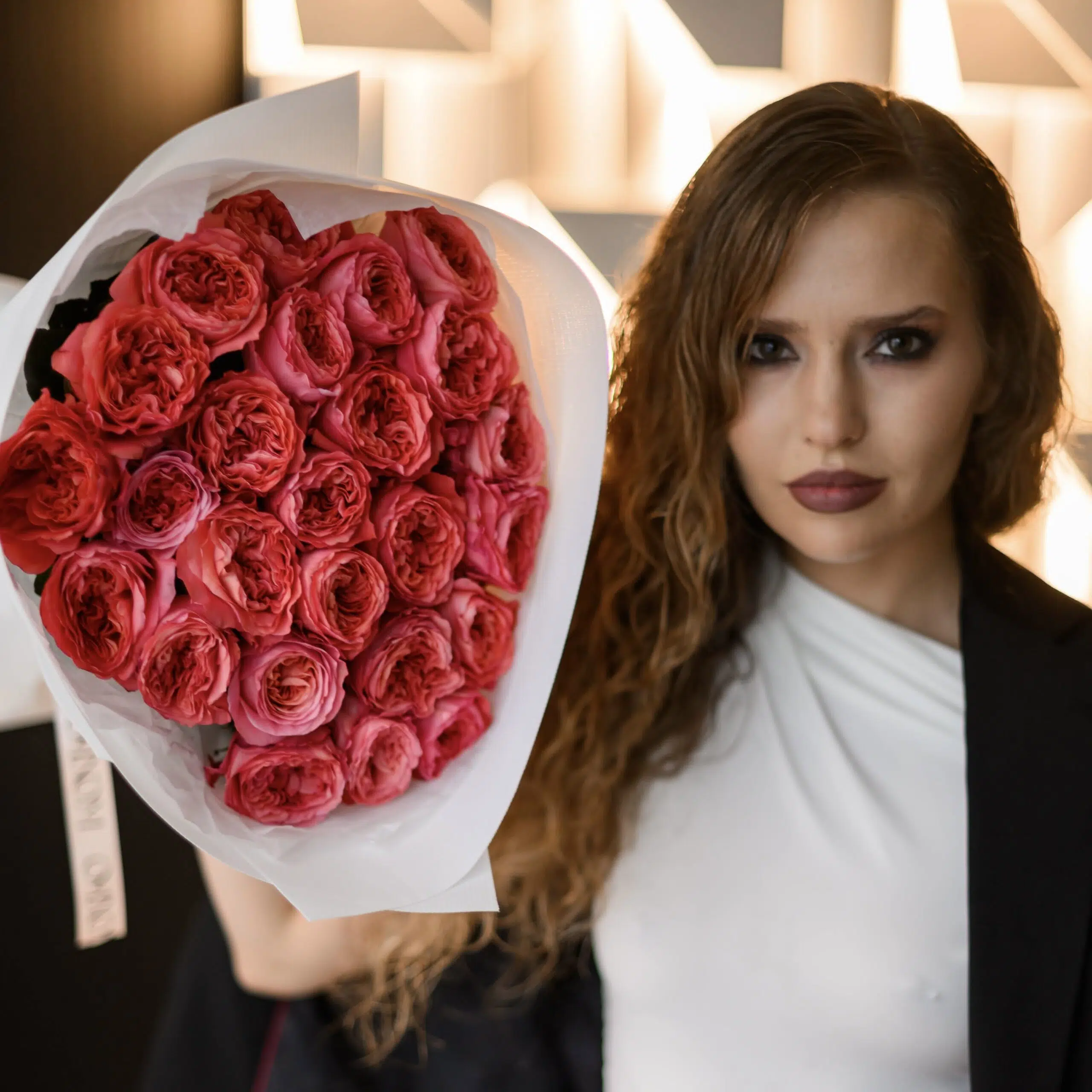 Bukiet z róż piwoniowych Candy Xprassion - obrazek 2